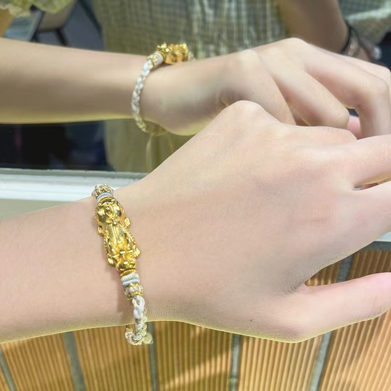 新中式貔貅同心结手工编织手绳女本命年好运手绳情侣手链新年礼物
